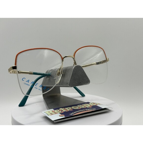True Vintage Eyeglasses NOS Small Rimless Original Demo Lens Capers 918 Pumpkin - Picture 5 of 9